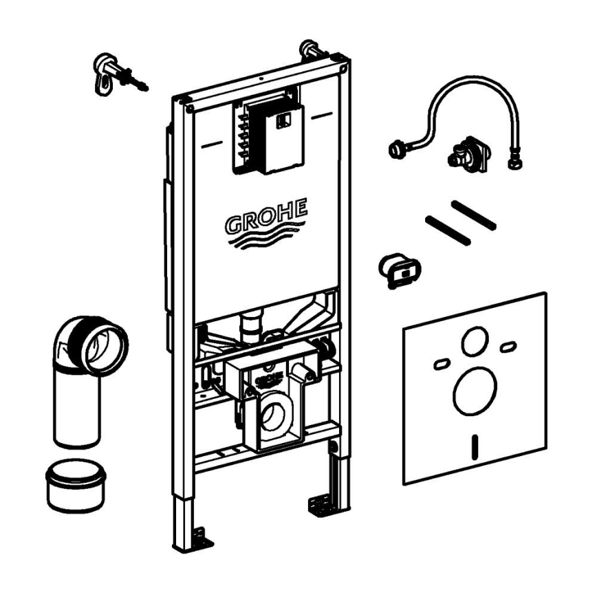 GROHE 36509SH0 - Sada 4 v 1 RAPID SLX 1,13 m nerez