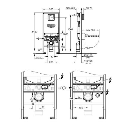 GROHE 36509SH0 - Sada 4 v 1 RAPID SLX 1,13 m nerez