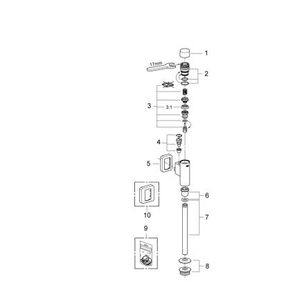 GROHE 37339000 - Pisoárový splachovač RONDO 12” lesklý chrom