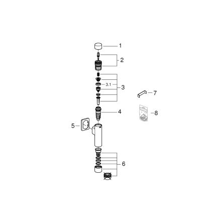 GROHE 37349000 - Tlakový splachovač RONDO A.S. 3” lesklý chrom