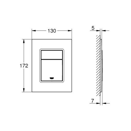 GROHE 37535000 - Splachovací tlačítko SKATE COSMOPOLITAN S 130 × 172 mm chrom