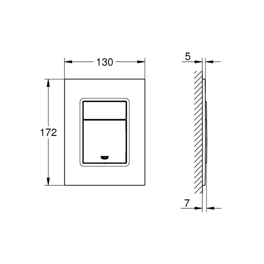 GROHE 37535000 - Splachovací tlačítko SKATE COSMOPOLITAN S 130 × 172 mm chrom