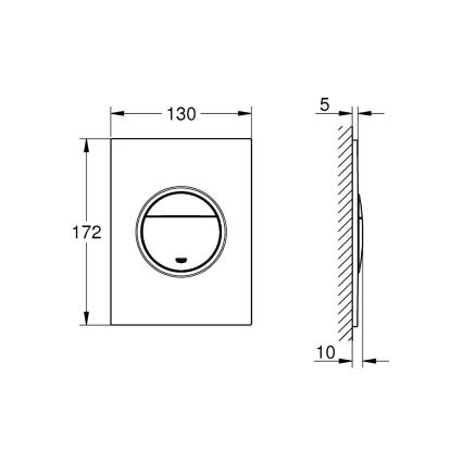 GROHE 37601P00 - Splachovací tlačítko NOVA COSMOPOLITAN S 130 × 172 mm chrom