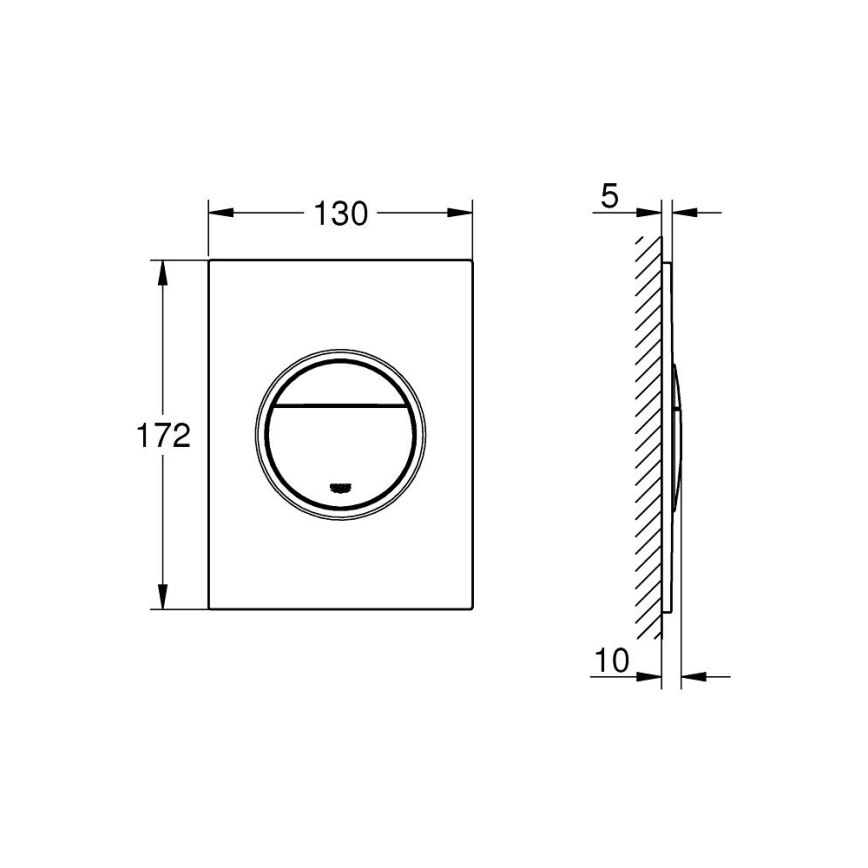 GROHE 37601P00 - Splachovací tlačítko NOVA COSMOPOLITAN S 130 × 172 mm chrom