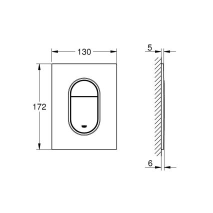 GROHE 37624GN0 - Ovládací tlačítko ARENA COSMOPOLITAN S 130 × 172 mm zlatá