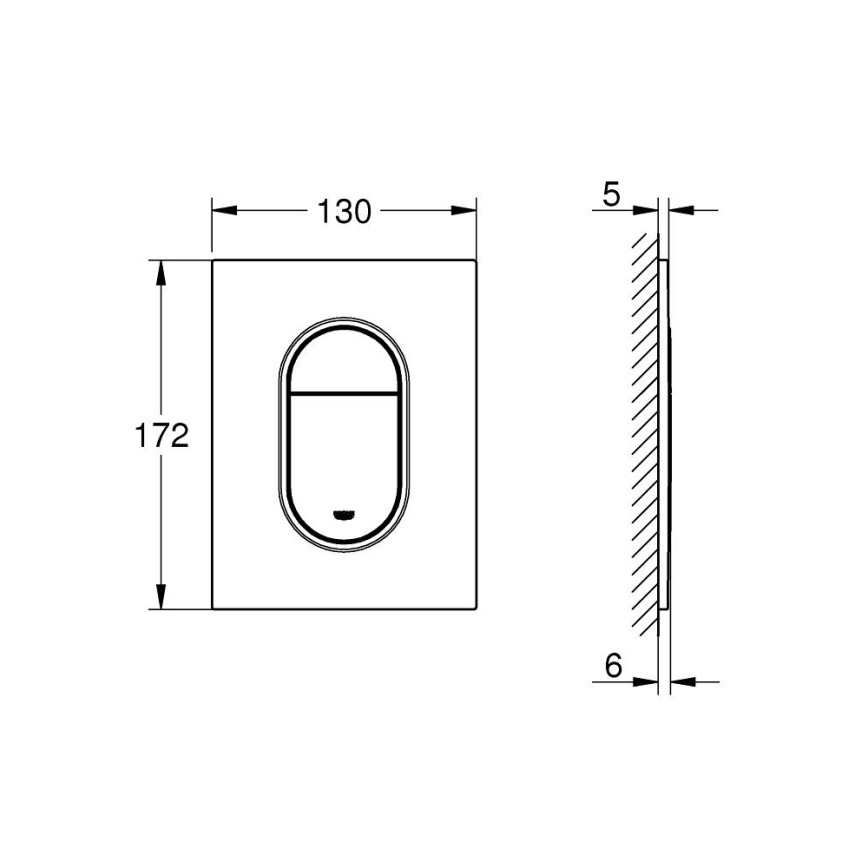 GROHE 37624GN0 - Ovládací tlačítko ARENA COSMOPOLITAN S 130 × 172 mm zlatá