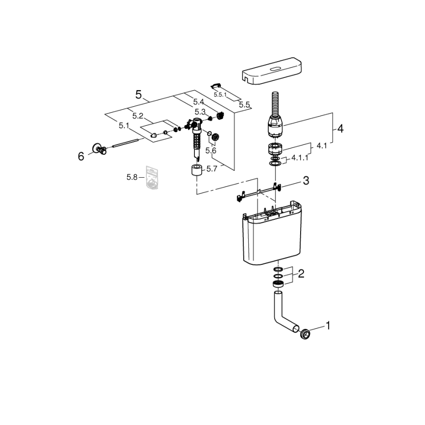 GROHE 37791SH0 - Splachovací nádržka PS bílá