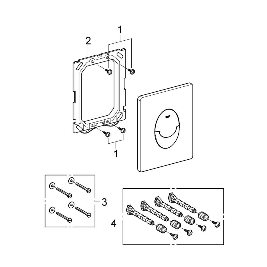 GROHE 38505P00 - Ovládací tlačítko SKATE AIR 156 × 197 mm matný chrom