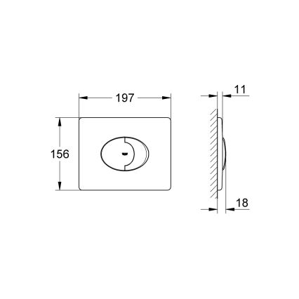 GROHE 38506000 - Splachovací tlačítko SKATE AIR 156 × 197 mm lesklý chrom