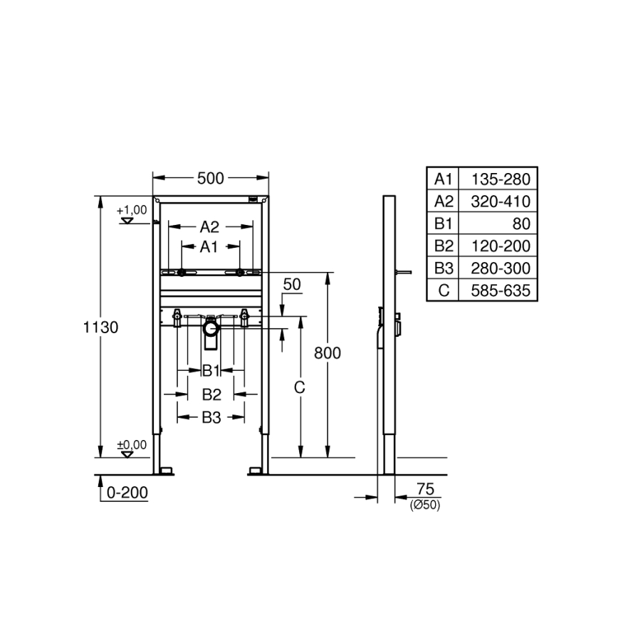 GROHE 38554001 - Modul pro umyvadlo RAPID SL lesklý chrom