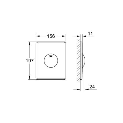 GROHE 38573SH0 - Splachovací tlačítko SKATE 156 × 197 mm bílá