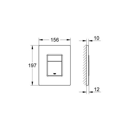 GROHE 38732AL0 - Splachovací tlačítko SKATE COSMOPOLITAN 156 × 197 mm grafit