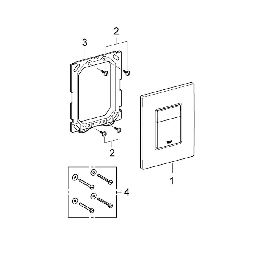 GROHE 38732P00 - Splachovací tlačítko SKATE COSMOPOLITAN 156 × 197 mm chrom
