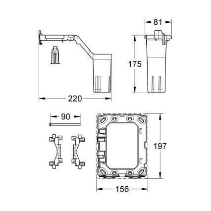 GROHE 38796000 - Přestavbový set FRESH 156 × 197 mm lesklý chrom