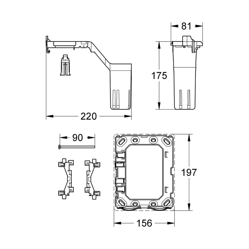 GROHE 38796000 - Přestavbový set FRESH 156 × 197 mm lesklý chrom