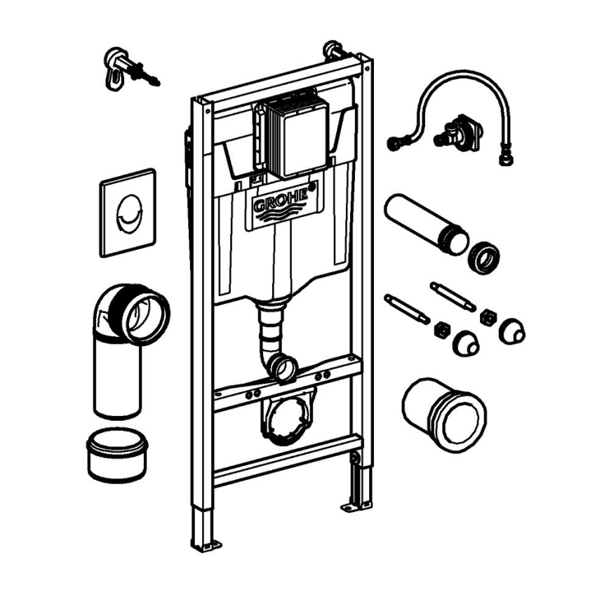 GROHE 38839000 - Sada 3 v 1 WC RAPID SL 1,13 m bílá