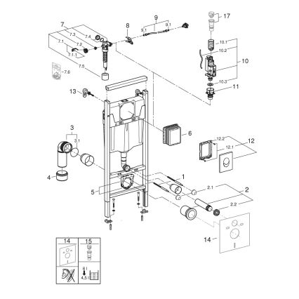 GROHE 38839000 - Sada 3 v 1 WC RAPID SL 1,13 m