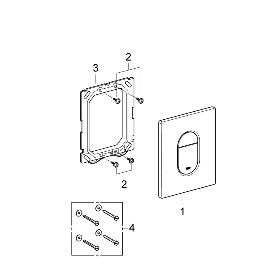 GROHE 38844SH0 - Ovládací tlačítko ARENA COSMOPOLITAN 156 × 197 mm bílá