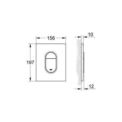 GROHE 38844SH0 - Ovládací tlačítko ARENA COSMOPOLITAN 156 × 197 mm bílá