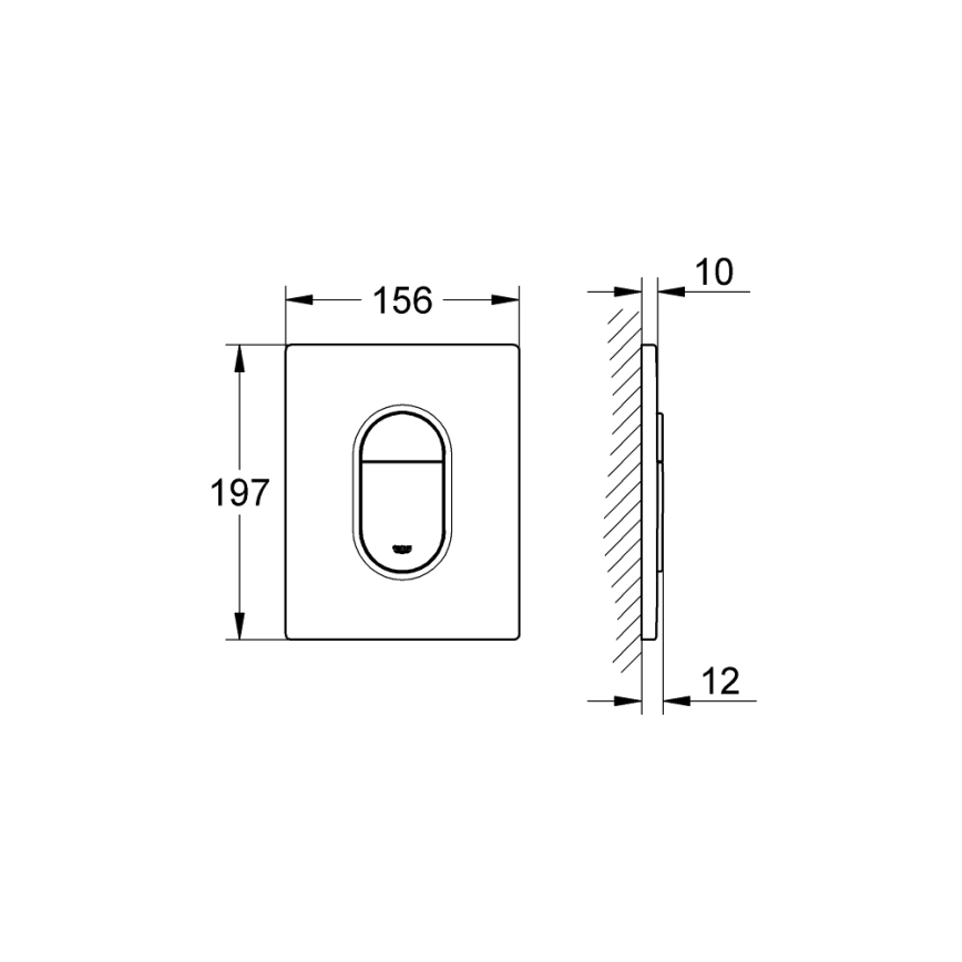 GROHE 38844SH0 - Ovládací tlačítko ARENA COSMOPOLITAN 156 × 197 mm bílá