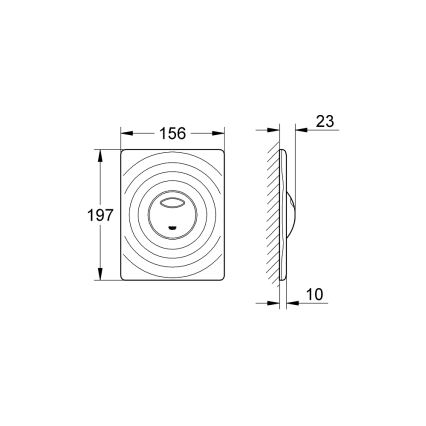 GROHE 38861000 - Ovládací tlačítko SURF 156 × 197 mm lesklý chrom