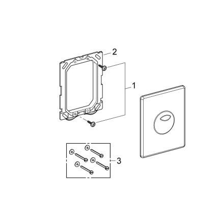 GROHE 38862000 - Splachovací tlačítko SKATE 156 × 197 mm lesklý chrom