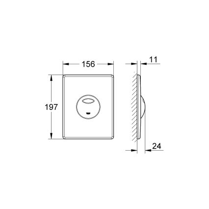 GROHE 38862SH0 - Ovládací tlačítko SKATE 156 × 197 mm bílá