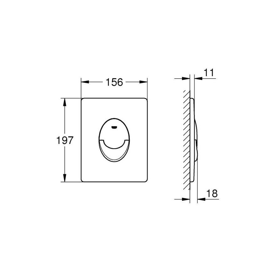 GROHE 389642430 - Splachovací tlačítko START 156 × 197 mm černá