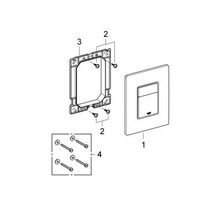 GROHE 38966000 - Ovládací tlačítko EVEN 156 × 197 mm lesklý chrom