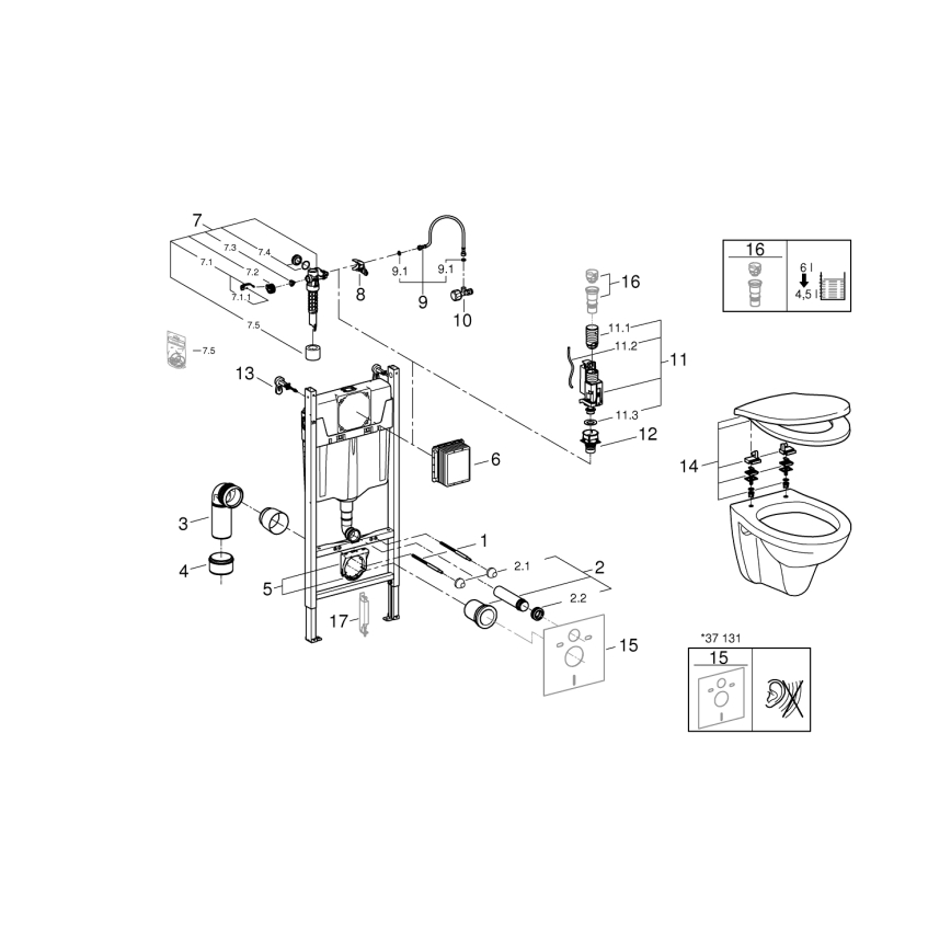 GROHE 39116000 - Set 4v1 s keramikou SOLIDO COMPACT 1,13 m
