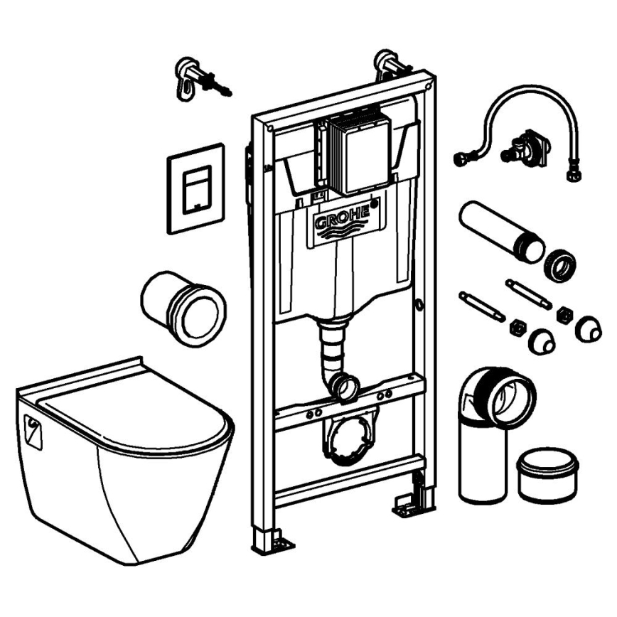 GROHE 39186000 - Set předstěnové instalace SOLIDO 1,13 m bílá