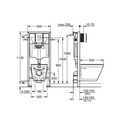 GROHE 39186000 - Set předstěnové instalace SOLIDO 1,13 m bílá