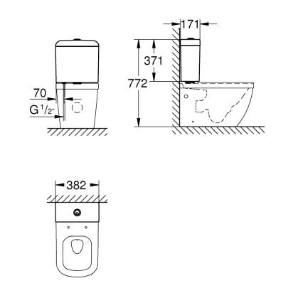 GROHE 39332000 - Splachovací nádrž EURO CERAMIC 385 × 170 × 370 mm keramika/bílá