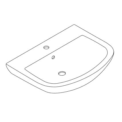 GROHE 39420000 - Závěsné umyvadlo BAU CERAMIC 646 × 468 mm keramika/bílá