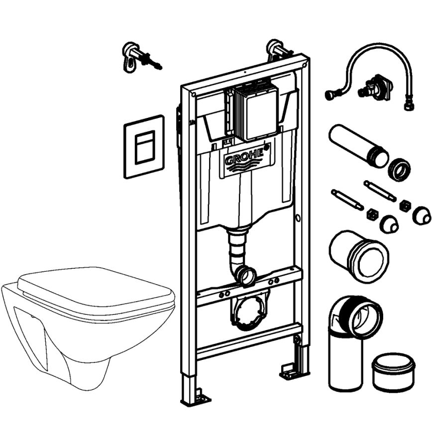 GROHE 39467000 - Sada pro WC SOLIDO 1,13 m keramika/bílá
