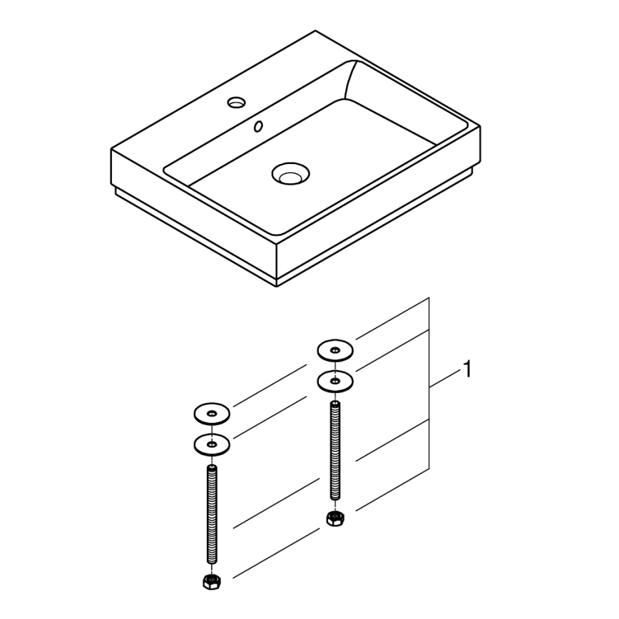 GROHE 3947700H - Umyvadlo CUBE CERAMIC 600 × 490 mm keramika/bílá