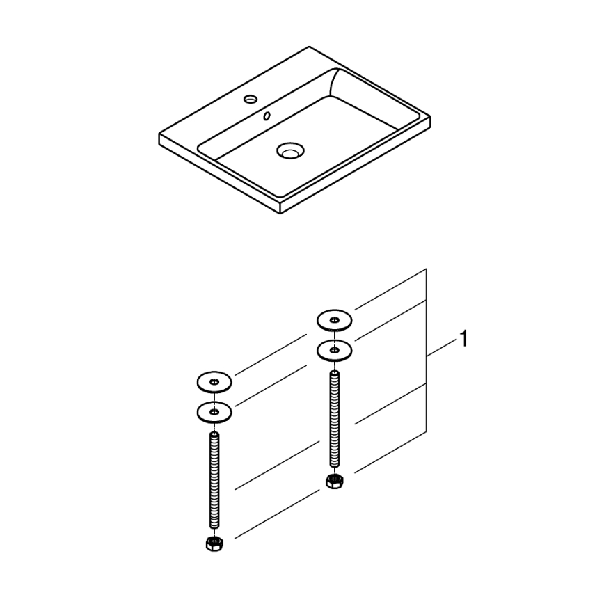 GROHE 3947900H - Umyvadlo CUBE CERAMIC 600 × 490 mm keramika/bílá