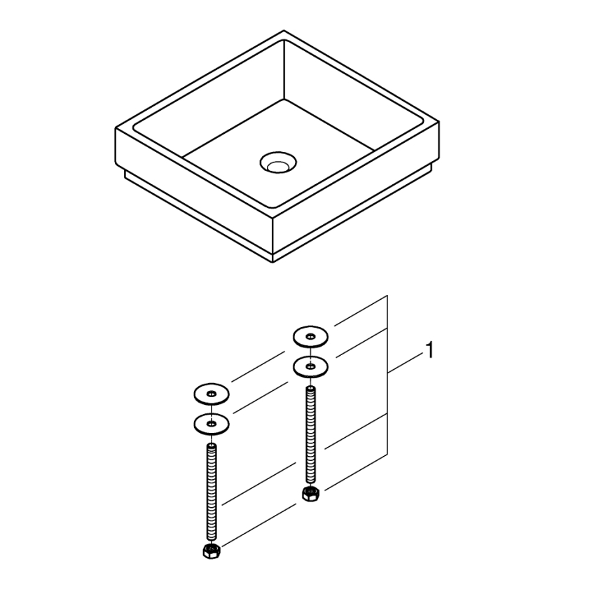 GROHE 3948100H - Umyvadlo CUBE 500 × 470 mm keramika/bílá