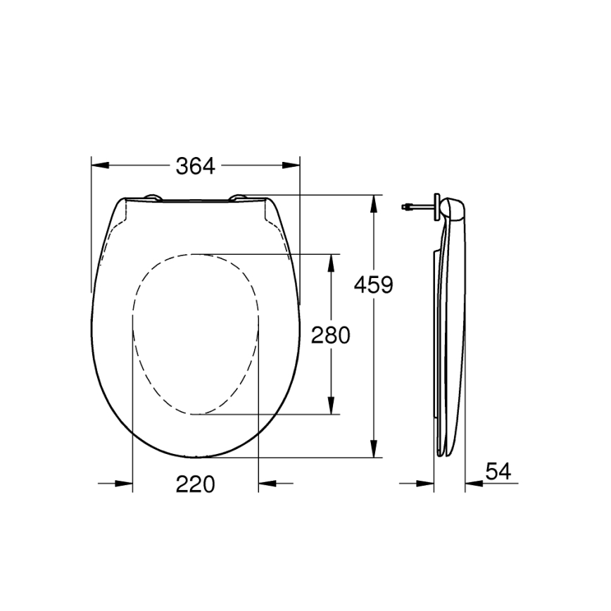 GROHE 39493000 - WC sedátko BAU CERAMIC durobílá