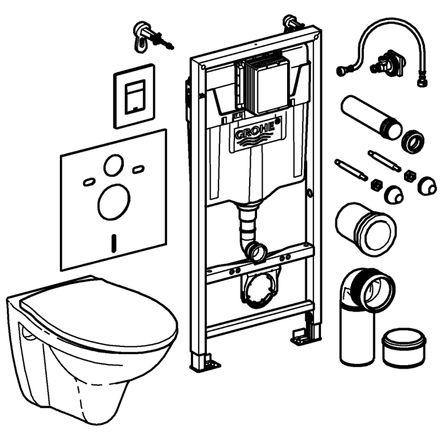 GROHE 39586000 - Sada 5 v 1 SOLIDO 1,13 m keramika/bílá