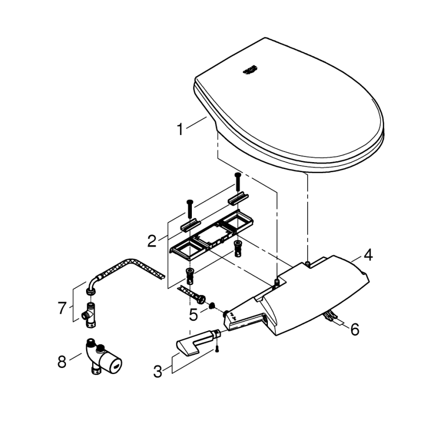 GROHE 39648SH0 - Manuální bidetové sedátko BAU CERAMIC durobílá