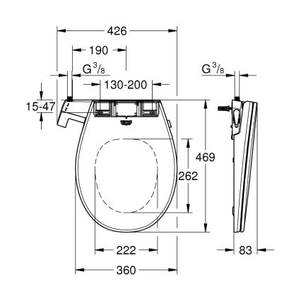 GROHE 39648SH0 - Manuální bidetové sedátko BAU CERAMIC durobílá