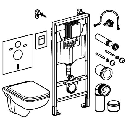 GROHE 39817000 - Sada pro WC SOLIDO 1,13 m keramika/bílá
