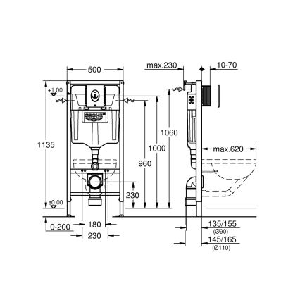 GROHE 39883000 - Předstěnová instalace SOLIDO 1,13 m lesklý chrom