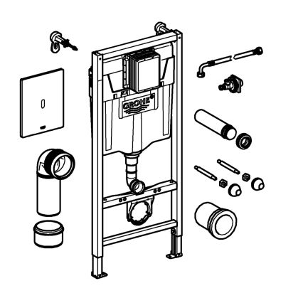 GROHE 39883000 - Předstěnová instalace SOLIDO 1,13 m lesklý chrom