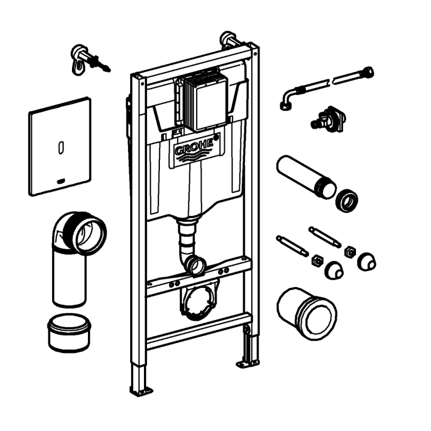GROHE 39883000 - Předstěnová instalace SOLIDO 1,13 m lesklý chrom