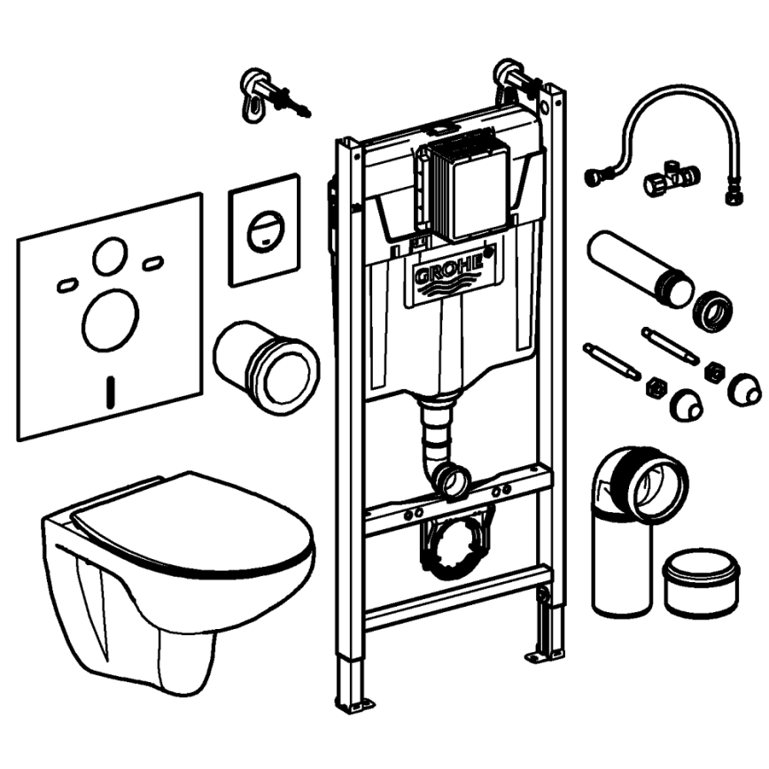 GROHE 39900000 - Sada 6 v 1 SOLIDO 1,13 m keramika/bílá