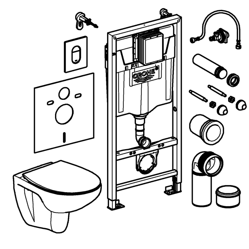 GROHE 39902000 - Toaleta SOLIDO 230 x 500 x 1130 keramika/bílá