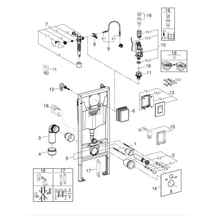 GROHE 39930000 - Sada 4 v 1 pro WC SOLIDO 1,13 m lesklý chrom