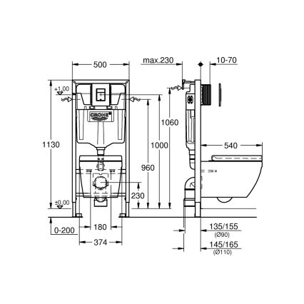 GROHE 39941000 - Sada pro WC SOLIDO 1,13 m lesklý chrom